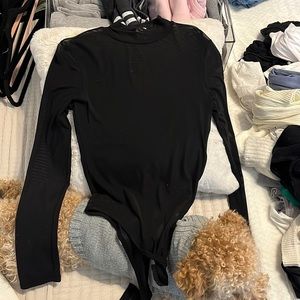 Black mesh bodysuit